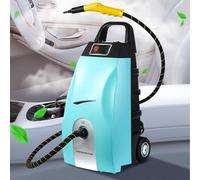Limpiador a vapor portátil con depósito de 3,5 l, vaporizador multiusos, 2500 W, vapor a alta temperatura de 110 °C230 °F para juntas, suelos, ventanas, coche, baño, cocina y hogar. Color azul.