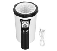Limpiador automático de patas de, lavador portátil de patas para mascotas con batería recargable y cerdas de silicona suave para perros grandes, limpiador de patas de c (negro blanco)
