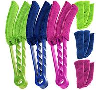Limpiador con Tres Patas de AIFUDA para Limpieza de persianas, Ranuras del Aire Acondicionado, etc, Cepillo con 3 Patas con Gamuza de Microfibra para Limpiar el Polvo, Pack de 3