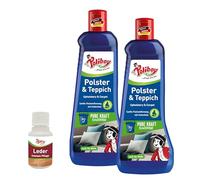 Limpiador de alfombras y tapicería de POLIBOY, suave limpiador textil para eliminación de manchas, para alfombras, máquinas de champú y lana, 2 x 500 ml, incluye muestra de producto, fabricado en