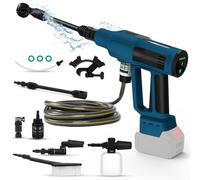 Limpiador de Alta Presión para Makita 18V (sin Batería) | 340W, 4 Velocidades, Pistola de limpieza sin Escobillas, Manguera 5 m, Boquilla 6 en 1, Filtro, Jarra de Espuma, Cepillo
