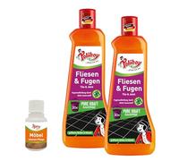 Limpiador de azulejos y juntas de POLIBOY, concentrado con oxígeno activo para baldosas y azulejos de pared, para interior y exterior, 2 x 500 ml, incluye muestra de producto, fabricado en Alemania