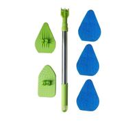 Limpiador de baño, cepillos de limpieza para limpiar - Depurador de azulejos extensible 2 en 1 con cabezal ajustable, esponja de cepillo de limpieza desmontable para zócalo, baño, bañera, suelo y