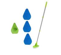 Limpiador de baño, cepillos para limpieza | Depurador de azulejos extensible 2 en 1 con cabezal ajustable, esponja de cepillo de limpieza desmontable para zócalo, baño, bañera, suelo y pared