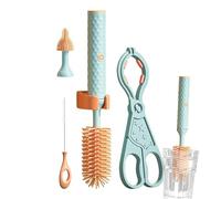 Limpiador de botellas recargable: cepillo eléctrico de silicona, cabezal de fregado impermeable, herramienta de cristalería para chupete de botella para niños | Práctico accesorio de cocina para