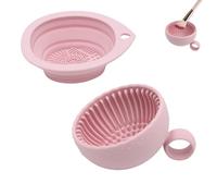 Limpiador de brochas de maquillaje de silicona, almohadilla y cuenco limpiador de brochas de maquillaje, herramienta de lavado portátil, cepillos cosméticos de limpieza para brochas de maquillaje
