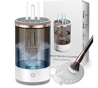 Limpiador de Brochas de Maquillaje Eléctrico 3 en 1 - Limpia Brochas Maquillaje y Seca en 30s | Makeup Brush Cleaner USB Automático para Higiene Facial, Limpieza Profunda y Soporte para 6 Pinceles