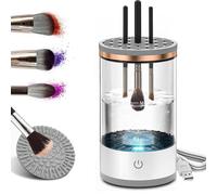 Limpiador de Brochas de Maquillaje Eléctrico 3 en 1 - Limpia, Seca y Almacena 6 Brochas con Vibración Sónica, Limpiador Brochas Portátil USB para una Limpieza Profunda en 30s