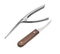 Limpiador de camarones y deviner, Cuchillo de cáscara de camarón, Acero Inoxidable, pelador de camarones, con Mango de Madera, Utensilios de Cocina para Langostas, Langostas, camarones, peladores