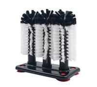 Limpiador de cepillo de lavado de vidrio | Juego de 3 cepillos con barra de herramientas de limpieza múltiple base de succión y de taza de hotel | Bristle plato de diseño de cerdas planas