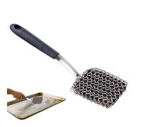 Limpiador de cepillo de tarro - Purificador de silicona de mango largo, herramienta versátil de acero inoxidable | Cepillo de limpieza de barbacoa duradero, para cocina al aire libre, sartén de