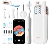 Limpiador de Cera con Cámara y Otoscopio 1080P FHD, Kit WiFi para Oídos/Nariz/Garganta con Puntas de Silicona y Pinzas, Seguro para Adultos/Niños/Mascotas, Android/iOS