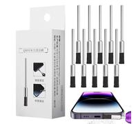 Limpiador de conectores de carga, eliminador de polvo y limpiador, cepillo de limpieza de 10 piezas para teléfono móvil y PC, para puerto USB, placa de circuito, altavoces, cámara, auriculares