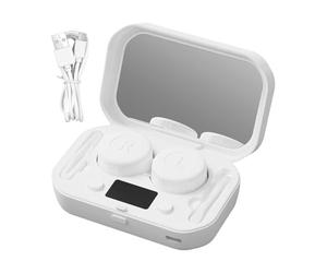 Limpiador de contactos, máquina de limpieza ultrasónica para uso diario, cuidado con cargador, estuche de solución para lentes duros, RGP, blandos