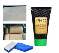Limpiador De Cristales Para Automóviles | 120g Crema Pulidora De Película De | Crema Para Eliminar Manchas Con Esponja De Toalla | Para Coche Interior Parabrisas Ventana Camión SUV
