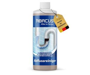 Limpiador de desagües y limpiadores de tuberías, sin desagües, elimina el pelo y los residuos en tuberías y desagües. Limpiador de desagüe ABACUS 1000 ml (2155)