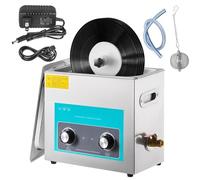 Limpiador De Discos De Vinilo, Máquina Limpiadora De Discos Comercial De 6 Litros Con Sincronización De 0 A 30 Minutos, 40 Khz, Lavadora De Discos Profunda Profesional Con Cesta Y Bola De Malla Fina