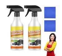Limpiador de espuma desengrasante de cocina, spray de limpieza desengrasante resistente, apto para superficies de cocina, 120 ml o encimeras, hornos, ollas y sartenes (2)