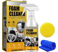 Limpiador de espuma multiusos, limpiador de espuma completo, limpiador de espuma interior de coche, spray limpiador de espuma para asiento de coche, 60 ml (1 unidad)