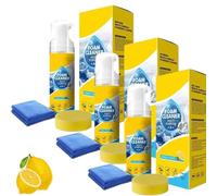 Limpiador de espuma potente y multiusos para interiores de automóviles, nuevo limpiador de interiores de automóviles, limpiador multiusos sin agua de aplicación rápida con pulverizador y paño (3 set)