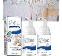 Limpiador de Espuma Seca, Spray para Limpieza En Seco de Ropa, Espuma Limpiadora Multiusos para Limpieza En Seco de Ropa, Agente Sin Enjuague, Quitamanchas, 30 Ml (2 Piezas)