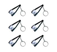 Limpiador de gafas con llavero - PVC 2,76 x 0,79 pulgadas 48 g, paquete de 6 | Herramienta ďe limpieza đe gafas sin rayas | Limpiador d́e lentes apto para viajes para lentes d̄e ģafas y teléfonos móvi