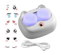 Limpiador de gafas de viaje, herramienta de lavado de 3 modos para gafas y contactos, máquina de limpieza ultrasónica de viaje ABS con carga USB para el hogar, oficina, viajes, cosplay, al aire libre