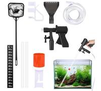 Limpiador de Grava para Acuario, Kit Herramientas Aspiradora para Tanque Peces con Sifón para Absorber la Suciedad, Lavado Arena, Algas, Cambiador Agua, Lavadora Grava para Limpieza Tanques P Color A