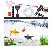 Limpiador de grava para acuario, sifón, aspirador para tanque de peces, para absorber la suciedad, lavado de arena, algas, raspadores, cambiador de agua, lavadora de grava, termómetros de acuario, kit