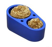 Limpiador de hierro de soldadura con base de silicona con diseño de doble bola para estabilidad y eliminación eficiente de escoria de estaño de las puntas (azul)