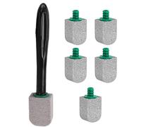 Limpiador de inodoro: borrador de manchas de inodoro, herramienta de limpieza de inodoro sin arañazos con cabezales de repuesto, removedor de manchas de agua dura para inodoro, baño, cocina, limpieza