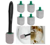 Limpiador de inodoro - Cepillo limpiador de inodoro | Escobillas y soportes de silicona | Limpiador de inodoro fuerte para manchas duras | Eliminador de cal | Herramienta de limpieza de inodoro sin