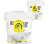 Limpiador de inodoro en polvo | Espuma potente autolimpiadora que hace espuma y limpia hasta debajo del borde, para inodoros, urinarios y bidé, polvo de espuma de inodoro con aroma cítrico, 2 x 1 kg