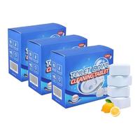Limpiador de inodoros (12 unidades), potente eliminador de cal y descalcificador, potente quitamanchas en pastillas limpiadoras for inodoros, ambientador de larga duración.(3 boxes)