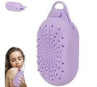 Limpiador de jabón de silicona de doble cara, bolsa de ahorro de jabón para ducha y baño, ahorro de jabón de secado rápido para ducha, bolsa de jabón exfoliante para lavado corporal (morado)