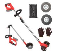 Limpiador de juntas con batería Makita de 18 V, cepillo de juntas de 800 W para malas hierbas eléctrico, mango telescópico de 120 - 155 cm, cepillos intercambiables de nailon y alambre de acero, de