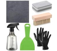 Limpiador de lápidas para tumbas, juego de limpieza, botella de spray, guantes, cepillo de tela, raspador para cuidado de piedras, conservación de monumentos, lugares históricos, cuidado del