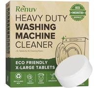 Limpiador de lavadora Renuv para carga frontal, carga superior o HE, Disolución lenta Enorme Tabletas ecológicas de 40 oz para un máximo efecto, limpieza profunda de tu lavadora donde otros fallan.