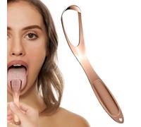 Limpiador de lengua de acero inoxidable, raspador de higiene, aliento en forma de abanico con herramienta de cuidado, accesorio, ambientador bucal, artículo de aseo personal para adultos y salud
