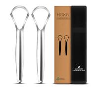 limpiador de lengua HOKIN para adultos, Raspador lengua de acero sin manchas, Tratamiento mal aliento, Tongue Scraper Cleaner 100% metálico, Cepillador de lengua para hombres y mujeres (2 piezas)