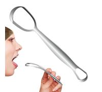 Limpiador de lengua para adultos, raspador de lengua de acero inoxidable, limpiador en forma de abanico, reduce el mal aliento, mejora la higiene de los dientes, herramienta de cuidado de la higiene