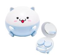 Limpiador de lentes de contacto, 2 modos, bonita lavadora de lentes de contacto con estuche de solución y herramienta aplicadora de lentes de contacto para limpiar lentes de contacto suaves