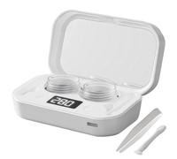 Limpiador de lentes de contacto con pantalla táctil LCD, máquina de limpieza ultrasónica portátil de luz azul, estuche de carga tipo C para limpieza profunda, diseño de viaje compacto, compatible con