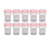 Limpiador de Lentes de Contacto Manual, Estuche de Limpieza de Lentes de Contacto de Rotación 10 Piezas Profesional Portátil para Oficina(Rosado)