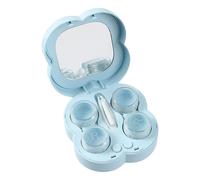 Limpiador de lentes suave, cuidado de limpieza ultrasónico de lentes suaves, solución de cuidado diario, estuche de remojo, limpiador inteligente a prueba de polvo para hombres y mujeres, viajes