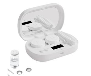 Limpiador de lentes suave - Máquina de limpieza rápida ultrasónica, recargable con cinco modos, depósito de remojo inteligente para el cuidado suave de lentes de contacto y eliminación de residuos |