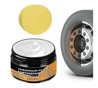 Limpiador de llantas cromadas, pasta de eliminación de oxidación de 50 g, con esponja cromada, removedor de óxido, para automóviles, neumáticos, camiones, SUV, RV, tira de galvanoplastia, manija de