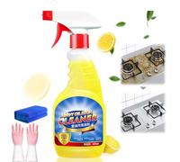 Limpiador de manchas de aceite multiusos, removedor de aceite de cocina, spray desengrasante, aroma a limón, desengrasante, suministros de limpieza de cocina y baño