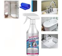 Limpiador de manchas difícil, limpiador de espuma multiusos para baño, potente agente de limpieza descalcificante, limpiador de cal, spray descalcificador de baño, espuma de limpieza multiusos para