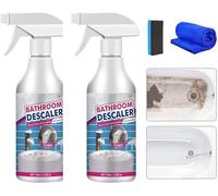 Limpiador de manchas Stubborn, limpiador descalcificador de baño, limpiador de burbujas multiusos, spray limpiador de espuma de baño, potente agente de limpieza descalcificador para bañera (2 piezas)
